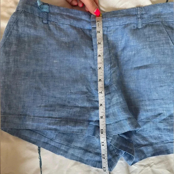 BB Dakota Light Blue Linen Dane Shorts - Picture 6 of 9